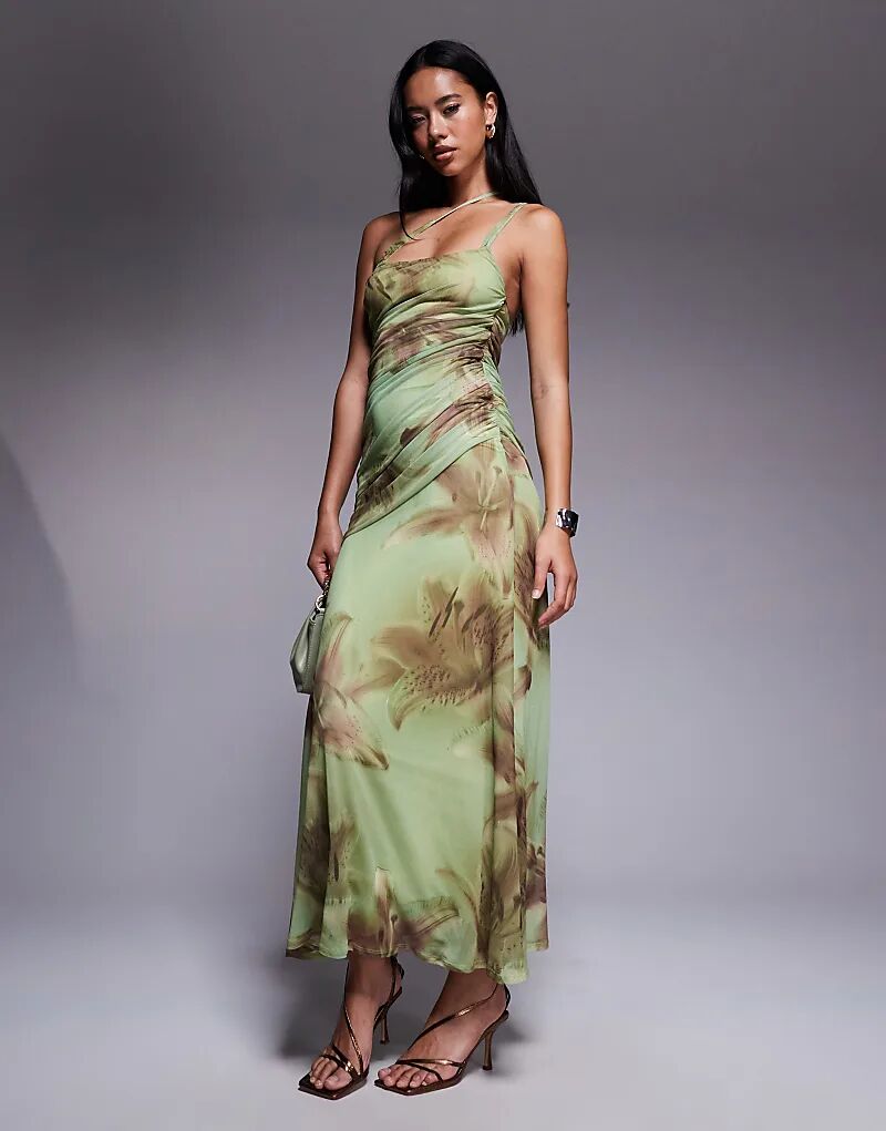 Платье макси ASOS DESIGN из сетки с асимметричным кроем, бретельками на спине и сборками, с принтом гибискуса
Платье макси ASOS DESIGN из сетки с асимметричным кроем, бретельками на спине и сборками, с принтом гибискуса