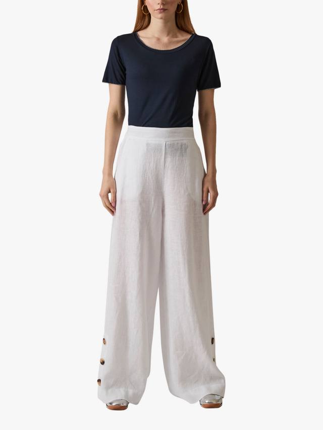 Брюки из чистого льна с пуговицами James Lakeland, White
Брюки из чистого льна с пуговицами James Lakeland, White