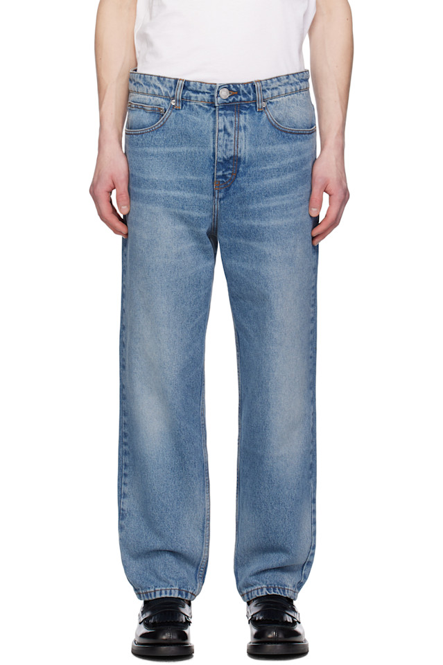 Хлопковые джинсы суженного кроя Ami Paris, синий
Хлопковые джинсы суженного кроя Ami Paris, синий