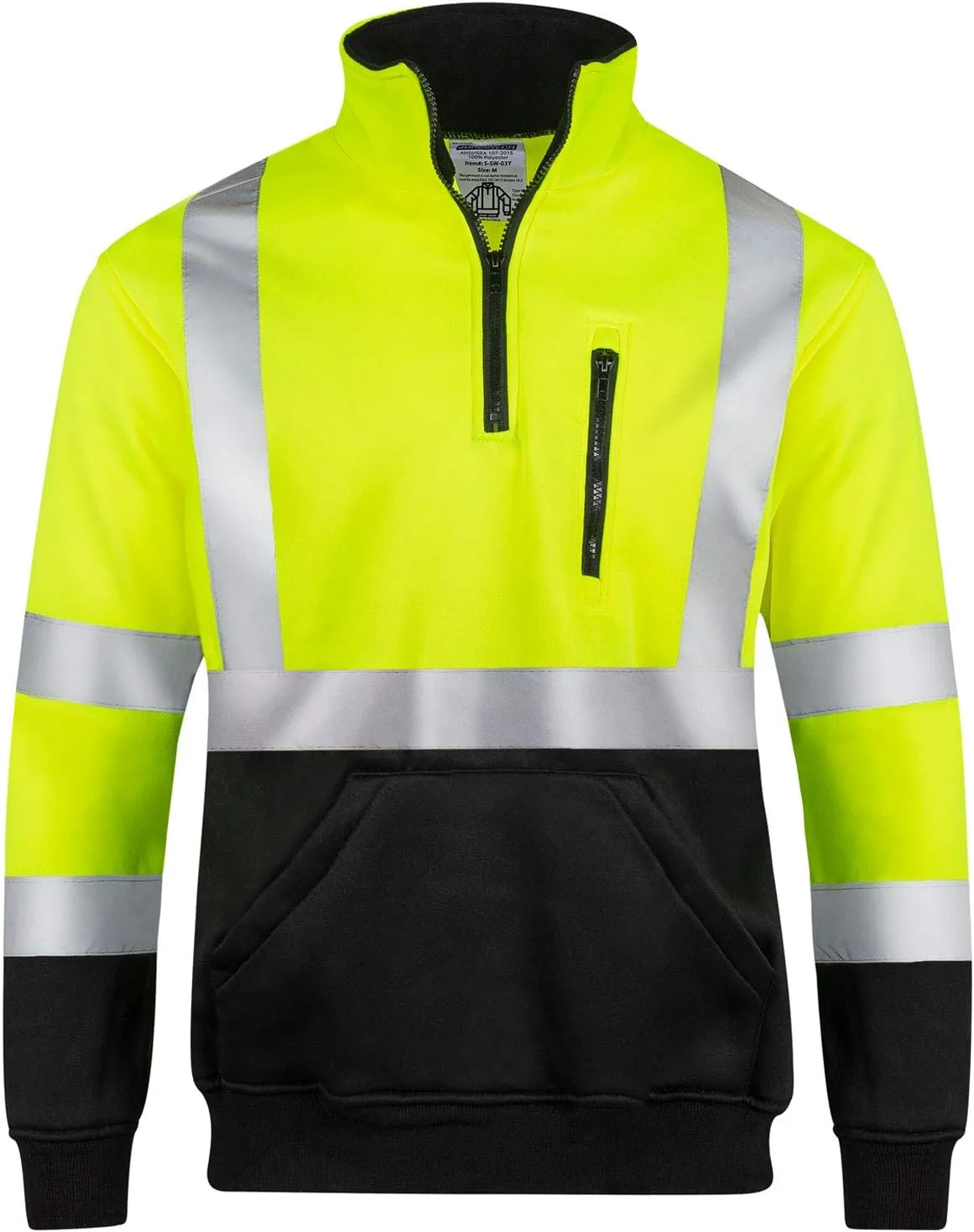 JORESTECH Hi-Visibility 1/4-Zip Safety Sweater, ANSI/ISEA Compliant Reflective Work Pullover, 100% Polyester
JORESTECH Hi-Visibility 1/4-Zip Safety Sweater, ANSI/ISEA Compliant Reflective Work Pullover, 100% Polyester