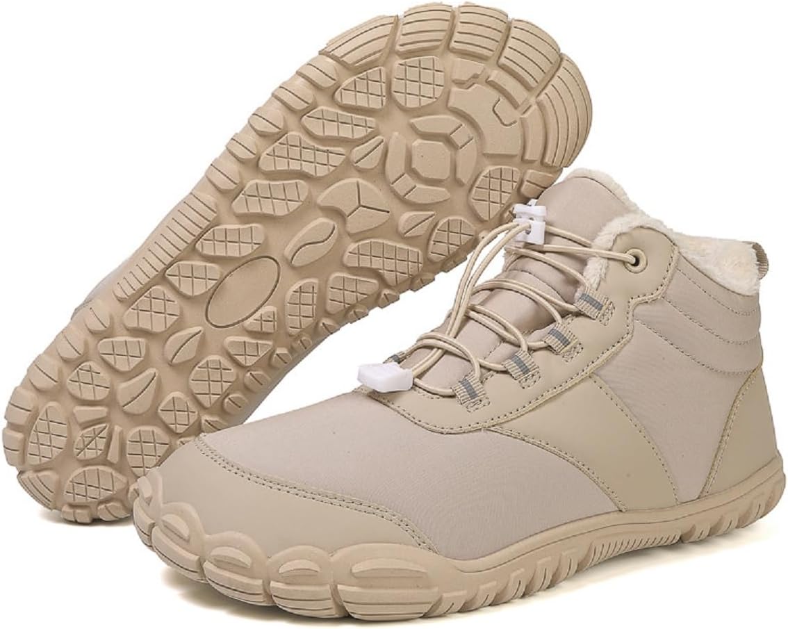 Зимние босиковые ботинки Nikoshen для мужчин и женщин, зимние босиковые ботинки для походов с широким носком, минималистичные зимние ботинки босик, водонепроницаемые меховые кроссовки с пяти пальцами, бежевый
Зимние босиковые ботинки Nikoshen для мужчин и женщин, зимние босиковые ботинки для походов с широким носком, минималистичные зимние ботинки босик, водонепроницаемые меховые кроссовки с пяти пальцами, бежевый