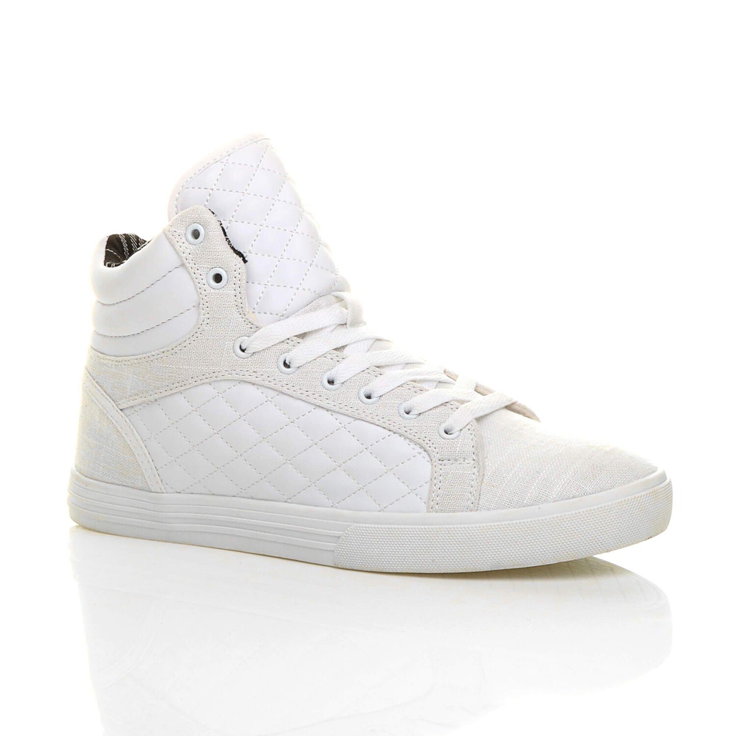 Стеганые кроссовки на плоском каблуке со шнуровкой Высокие топы AJVANI, белый
Стеганые кроссовки на плоском каблуке со шнуровкой Высокие топы AJVANI, белый