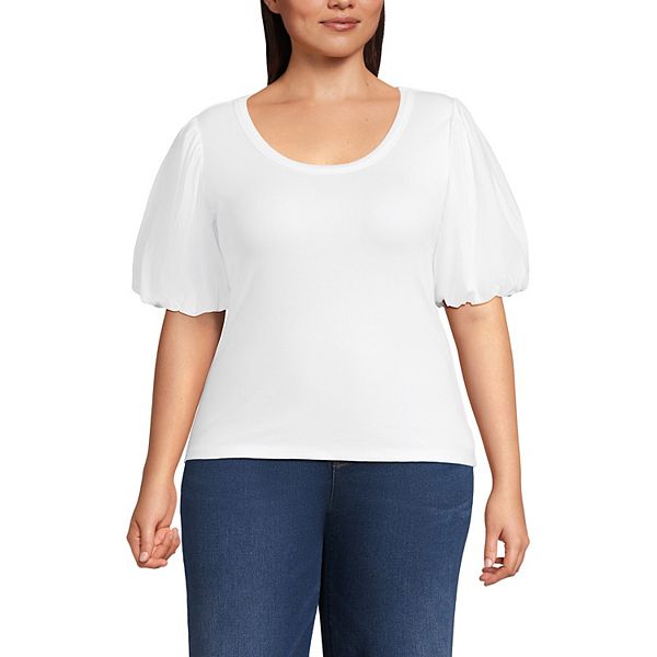 Топ с коротким рукавом и круглым вырезом Plus size Lands' End, White
Топ с коротким рукавом и круглым вырезом Plus size Lands' End, White
