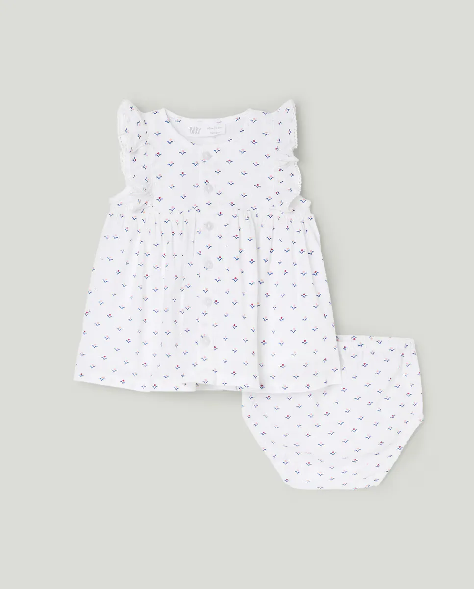 Детское платье без рукавов с рюшами и принтом для девочки Baby El Corte Inglés, белый
Детское платье без рукавов с рюшами и принтом для девочки Baby El Corte Inglés, белый