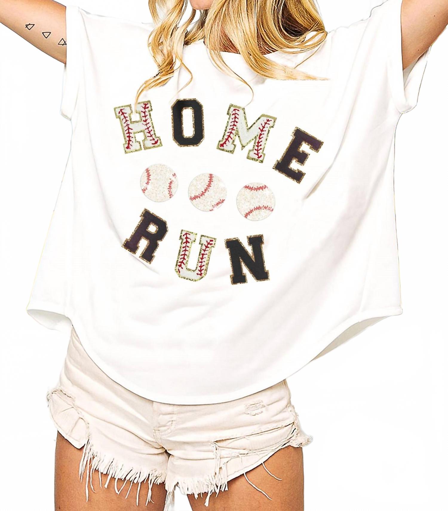 Бейсбольный топ с короткими рукавами для хоум-рана с пайетками, белый BiBi
Бейсбольный топ с короткими рукавами для хоум-рана с пайетками, белый BiBi