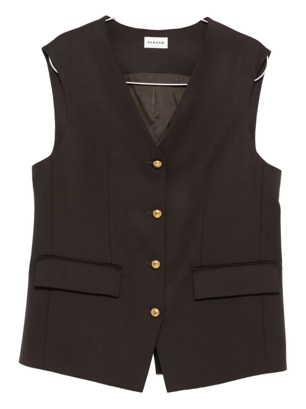 Жилет с застежкой на пуговицы и карманом-клапаном P.A.R.O.S.H., коричневый
Жилет с застежкой на пуговицы и карманом-клапаном P.A.R.O.S.H., коричневый