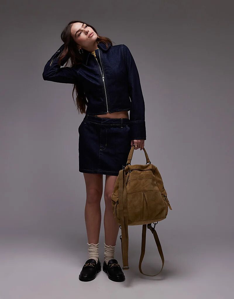 Юбка из денима с микроламбрекеном в цвете индиго Topshop
Юбка из денима с микроламбрекеном в цвете индиго Topshop