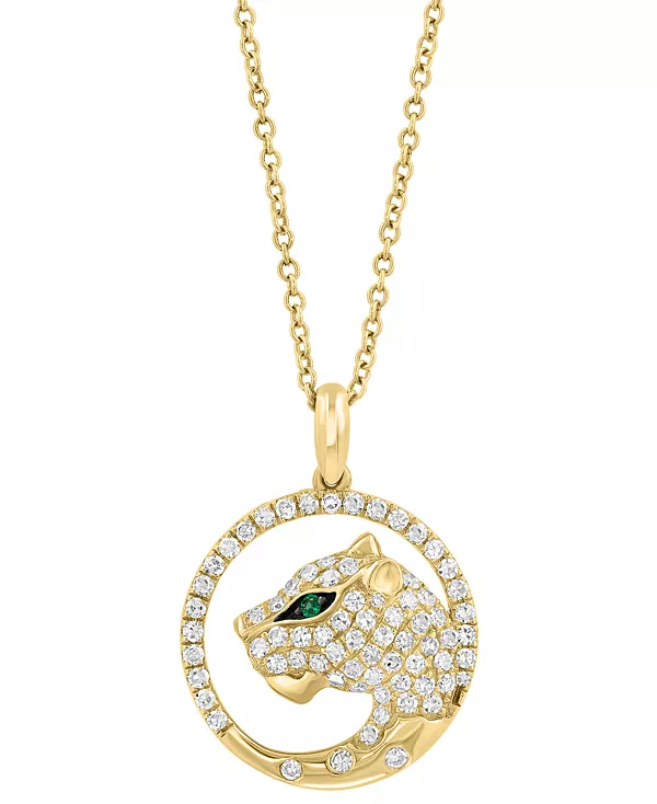 Ожерелье с подвеской в виде головы ягуара длиной 18 дюймов из 14-каратного золота с бриллиантами Эффи (3/8 карата) и изумрудами Effy Collection, gold
Ожерелье с подвеской в виде головы ягуара длиной 18 дюймов из 14-каратного золота с бриллиантами Эффи (3/8 карата) и изумрудами Effy Collection, gold