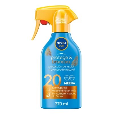 Nivea Pro+Bronzea Солнцезащитный спрей F20 270мл
Nivea Pro+Bronzea Солнцезащитный спрей F20 270мл