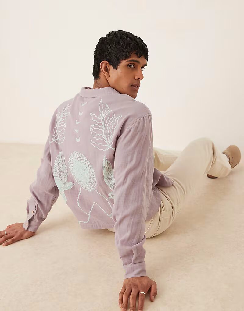 Текстурированная рубашка свободного кроя с принтом от ASOS DESIGN сиреневого цвета
Текстурированная рубашка свободного кроя с принтом от ASOS DESIGN сиреневого цвета