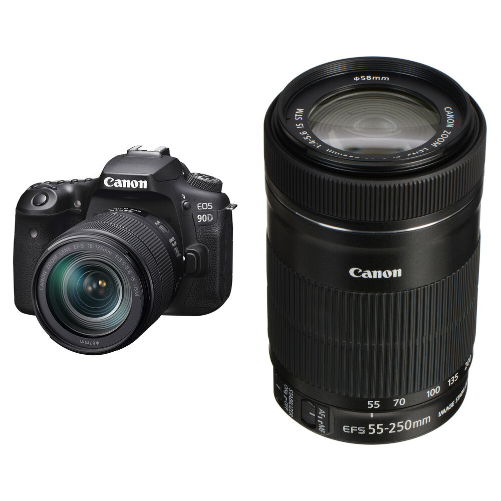 Зеркальная камера Canon EOS 90D DSLR Camera with 18-135mm and 55-250mm Lenses Kit
Зеркальная камера Canon EOS 90D DSLR Camera with 18-135mm and 55-250mm Lenses Kit