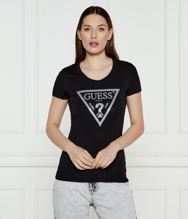 Футболка Guess Jeans Slim Fit, черный / серебряный
Футболка Guess Jeans Slim Fit, черный / серебряный