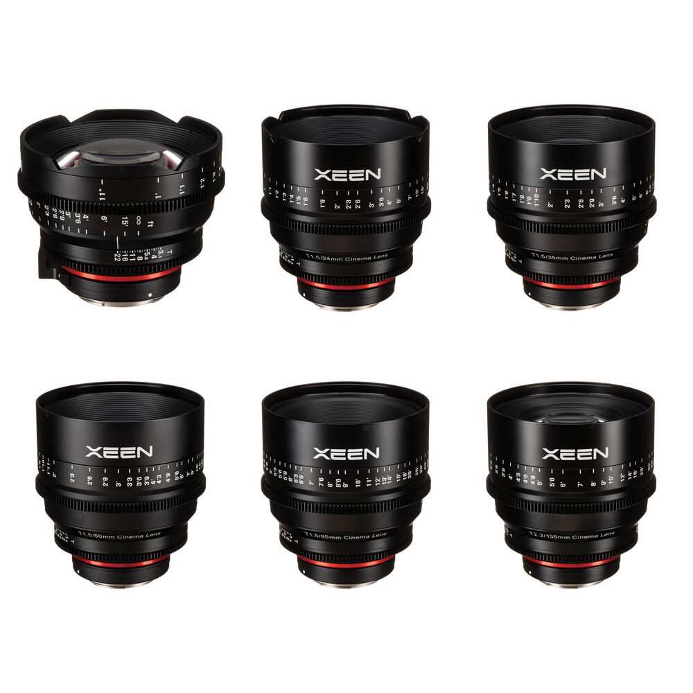 Комплект из 6 объективов Rokinon Xeen 14, 24, 35, 50, 85, 135 мм Cine (Canon EF) 
Комплект из 6 объективов Rokinon Xeen 14, 24, 35, 50, 85, 135 мм Cine (Canon EF)