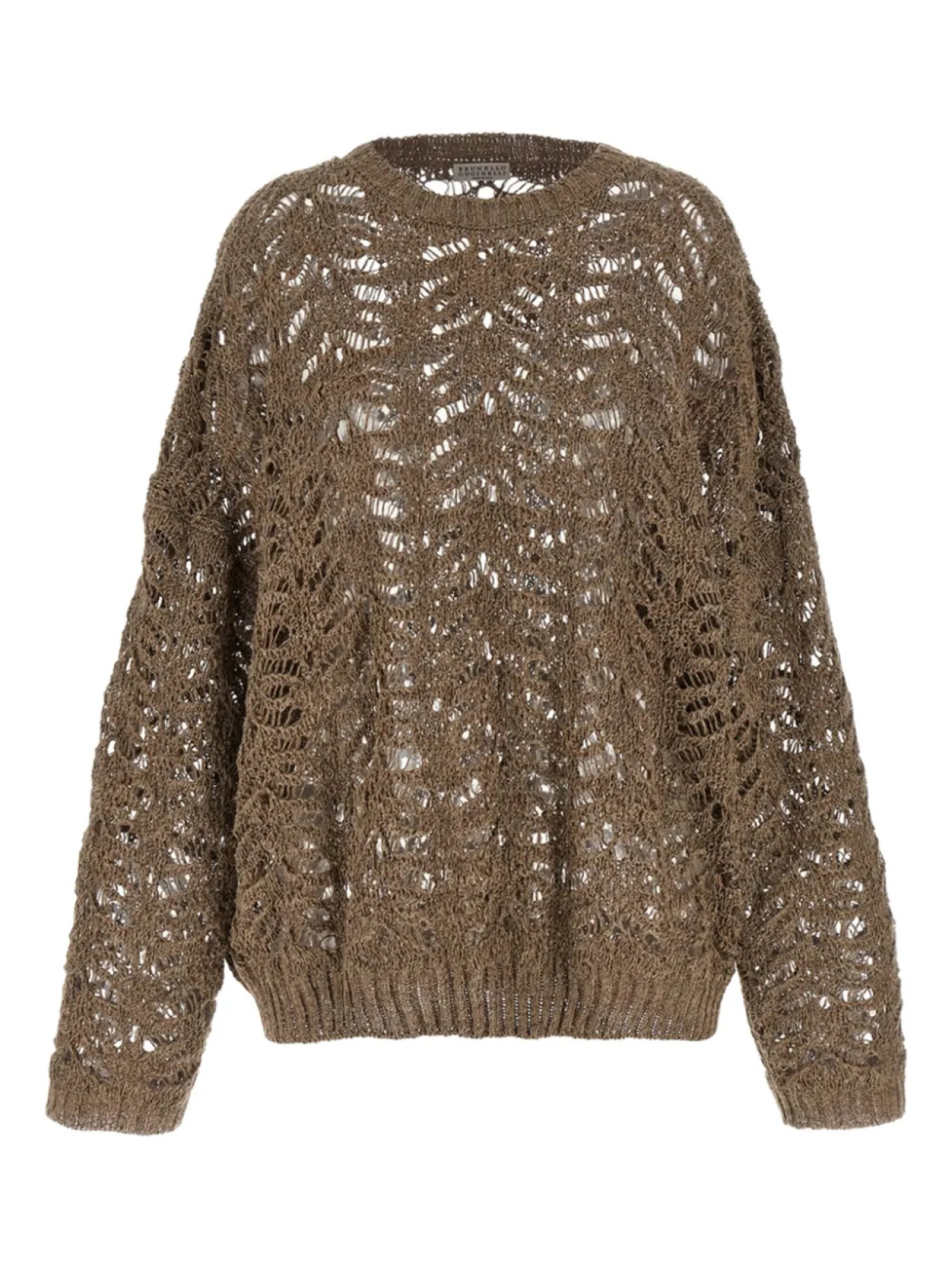 Ажурный свитер Brunello Cucinelli, коричневый
Ажурный свитер Brunello Cucinelli, коричневый