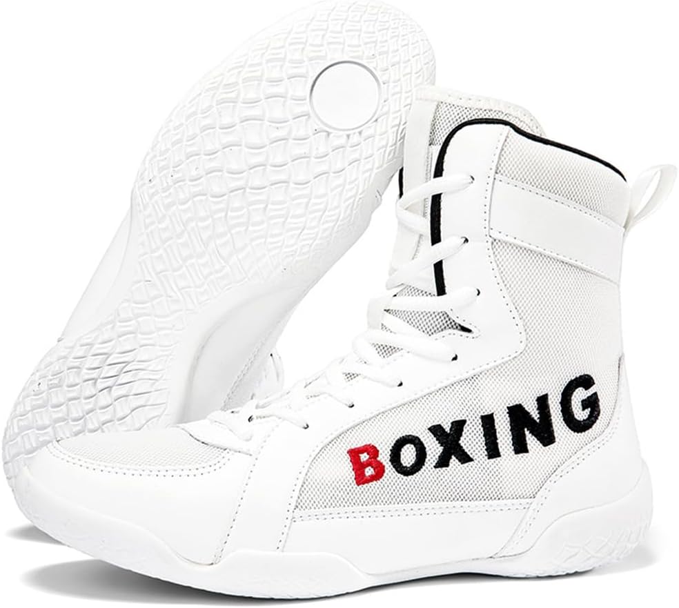 Мужские профессиональные боксерские ботинки, высокие борцовские кроссовки, дышащие боевые и тренировочные обувь для фитнеса, кикбоксинга и тхэквондо Hiuzylqx, белый
Мужские профессиональные боксерские ботинки, высокие борцовские кроссовки, дышащие боевые и тренировочные обувь для фитнеса, кикбоксинга и тхэквондо Hiuzylqx, белый