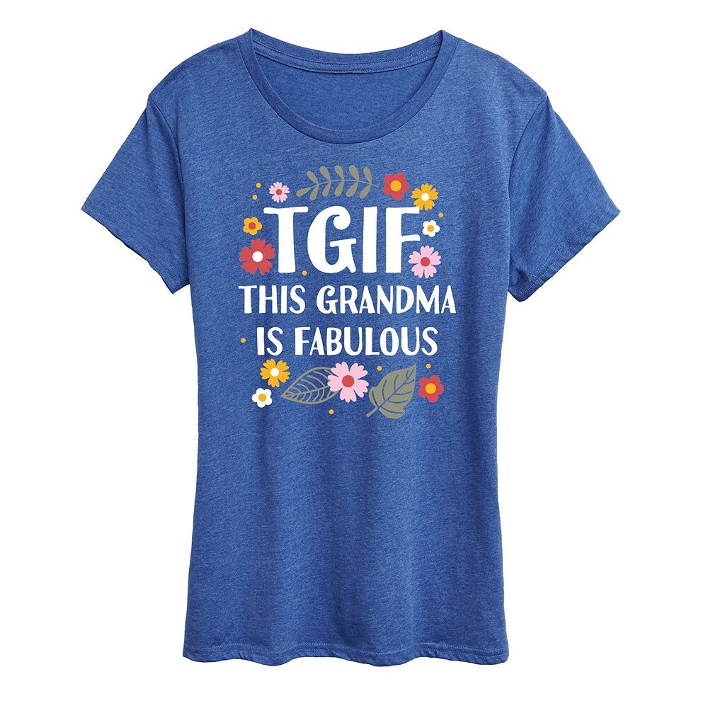 Женская футболка с рисунком TGIF This Grandma Is Fab, цвет Heather Royal Blue
Женская футболка с рисунком TGIF This Grandma Is Fab, цвет Heather Royal Blue