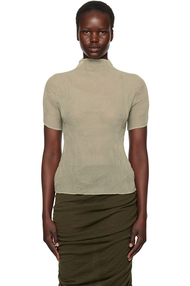 Шифоновый топ с крученым узором 3 Issey Miyake, хаки
Шифоновый топ с крученым узором 3 Issey Miyake, хаки