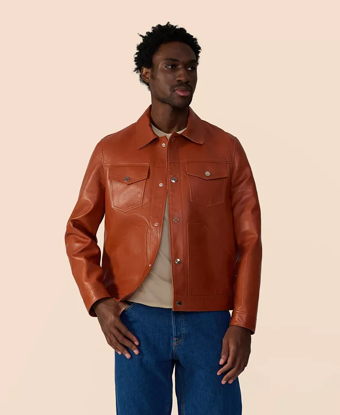 Мужская кожаная куртка в стиле Trucker Furniq UK, коричневый
Мужская кожаная куртка в стиле Trucker Furniq UK, коричневый