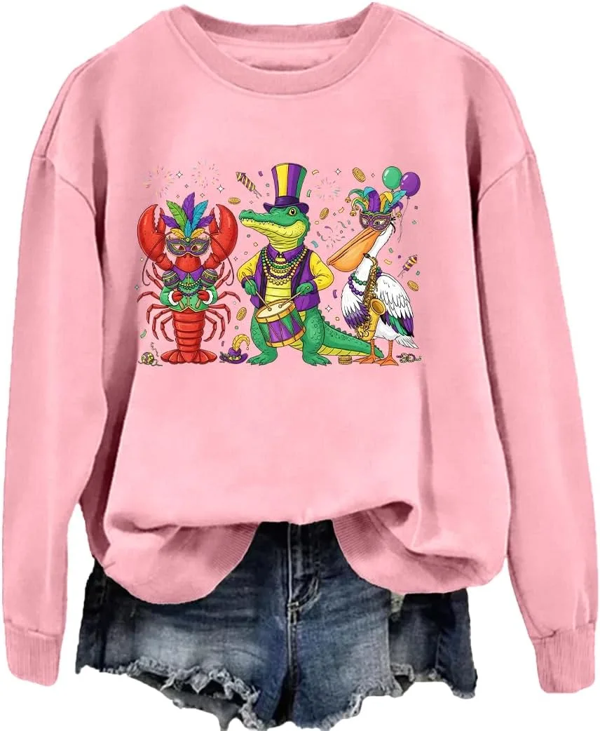 Толстовка Mardi Gras с принтом пеликан и раки JIONOCY
Толстовка Mardi Gras с принтом пеликан и раки JIONOCY