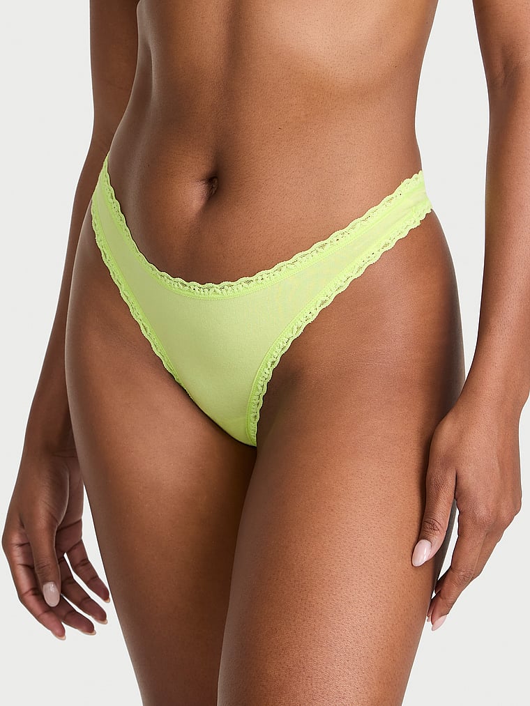Хлопковые стринги с кружевом на талии Lace Trim, lace trim sparkling lime
Хлопковые стринги с кружевом на талии Lace Trim, lace trim sparkling lime