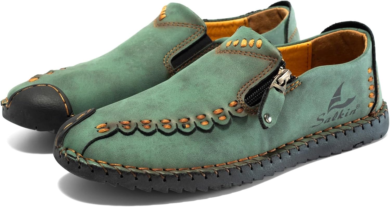 Мужские лоферы с ручной отделкой, стильная повседневная кожаная обувь - идеально подходят для прогулок по городу, отдыха с друзьями и ежедневных поездок Kpdwfms, зеленый
Мужские лоферы с ручной отделкой, стильная повседневная кожаная обувь - идеально подходят для прогулок по городу, отдыха с друзьями и ежедневных поездок Kpdwfms, зеленый