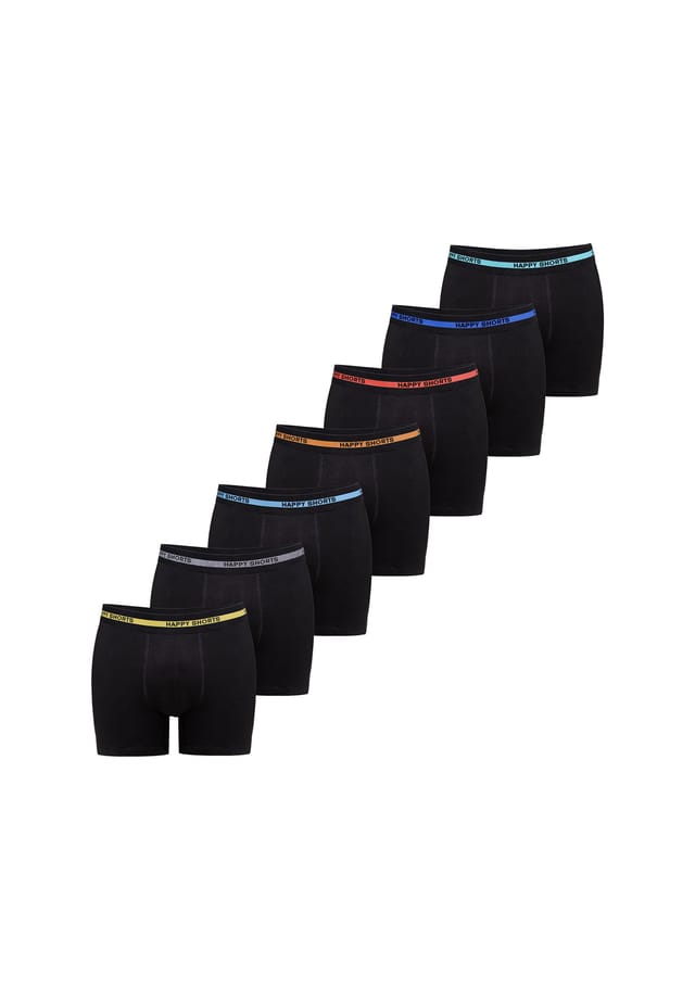 Комплект из 7 трусов-боксеров - трикотажные шорты в стиле ретро с логотипом на поясе Happy Shorts, черный
Комплект из 7 трусов-боксеров - трикотажные шорты в стиле ретро с логотипом на поясе Happy Shorts, черный