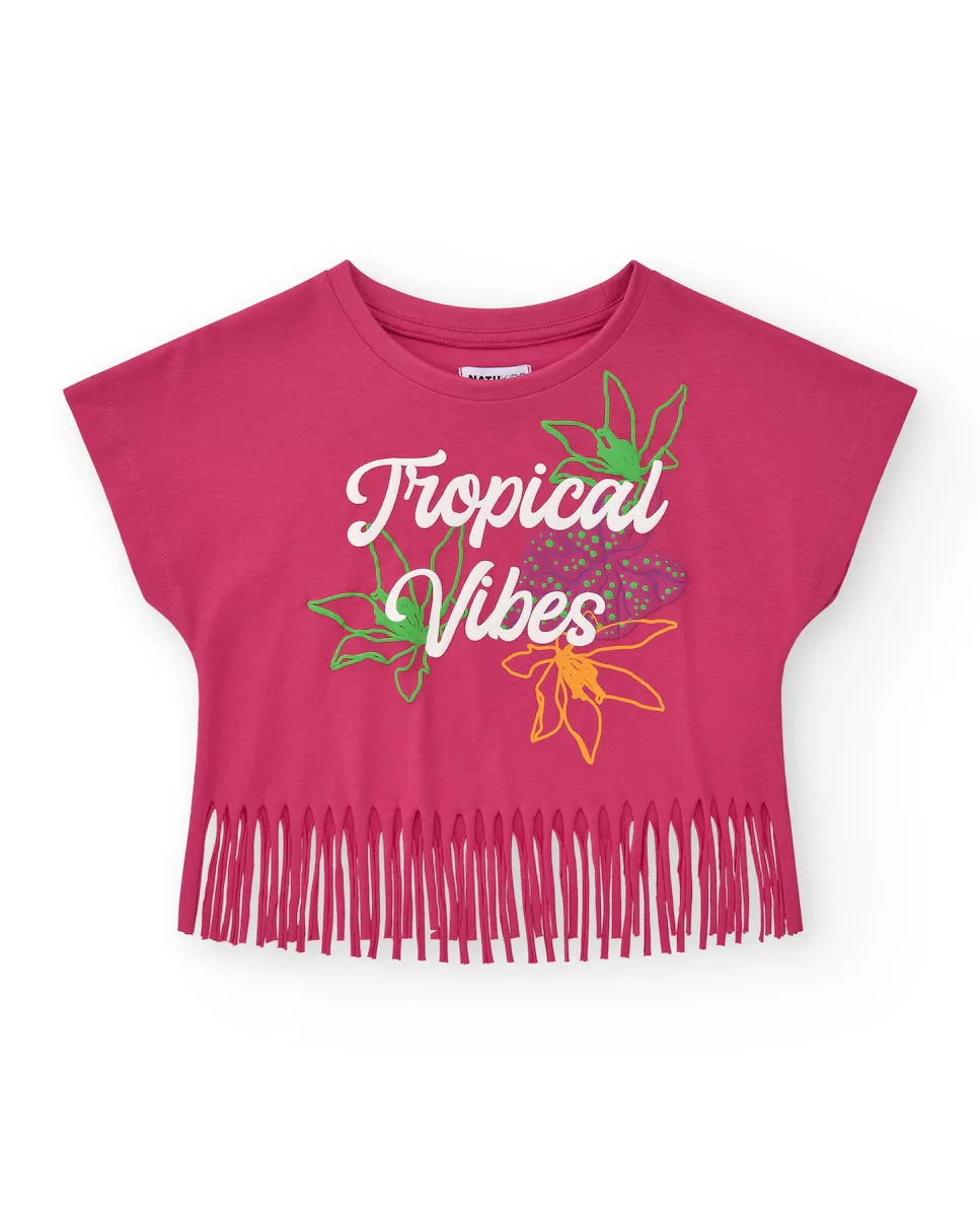 Футболка для девочки с тропическим принтом и бахромой по низу Tuc tuc, фуксия
Футболка для девочки с тропическим принтом и бахромой по низу Tuc tuc, фуксия