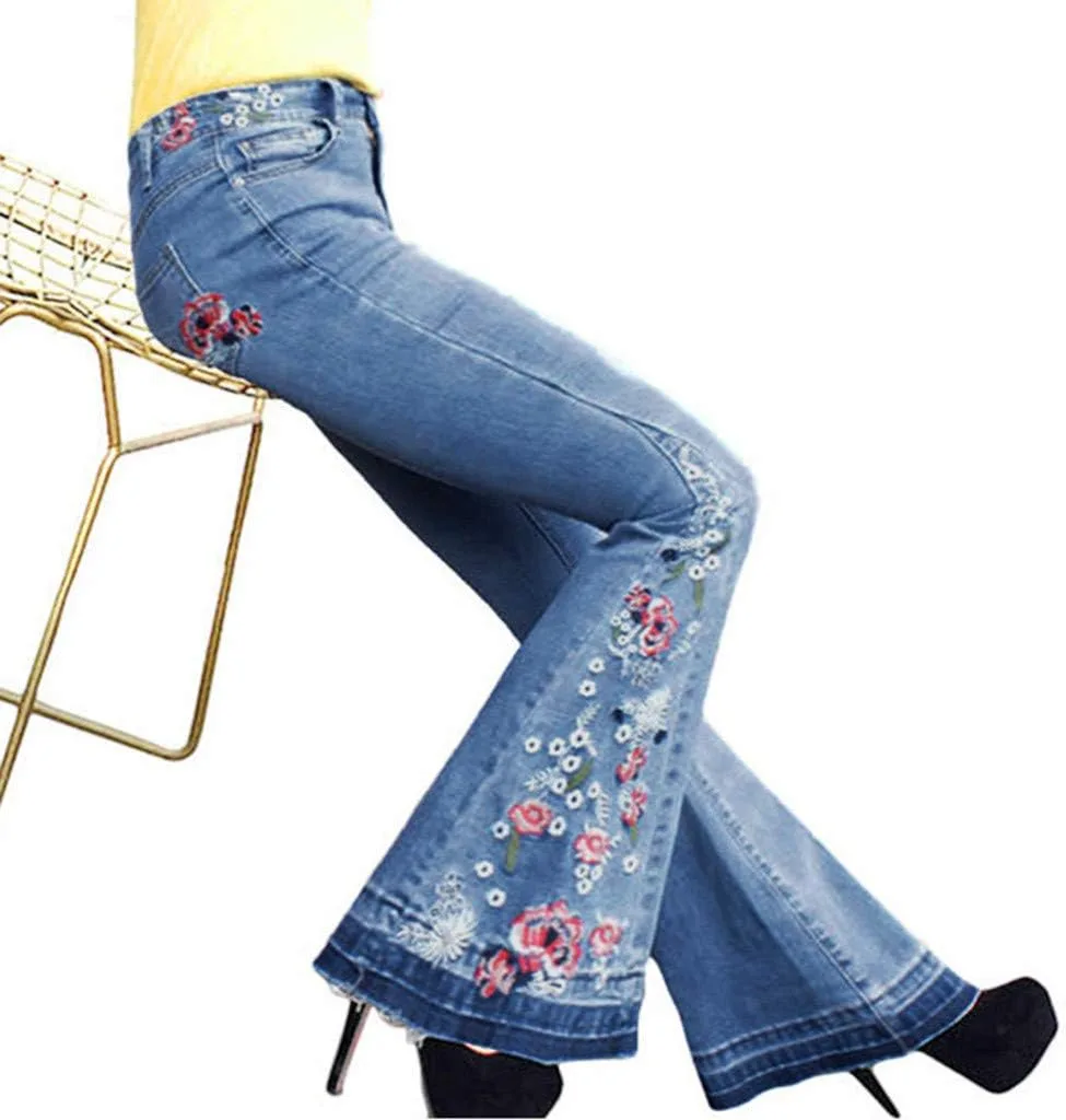 Женские расклешенные джинсы с цветочной вышивкой Cdiecer
Женские расклешенные джинсы с цветочной вышивкой Cdiecer