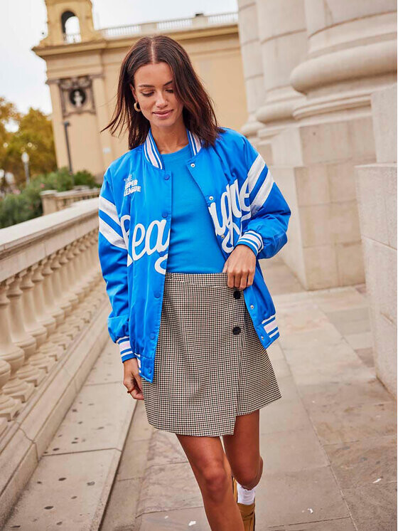 Бомбер стандартного кроя Only, синий
Бомбер стандартного кроя Only, синий