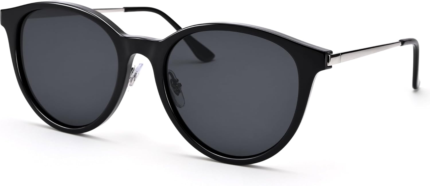 Поляризованные солнцезащитные очки для женщин и мужчин - винтажные круглые классические солнцезащитные очки - ретро-стиль, защита от ультрафиолета UV400 Pro Acme, C1- Black/Grey
Поляризованные солнцезащитные очки для женщин и мужчин - винтажные круглые классические солнцезащитные очки - ретро-стиль, защита от ультрафиолета UV400 Pro Acme, C1- Black/Grey