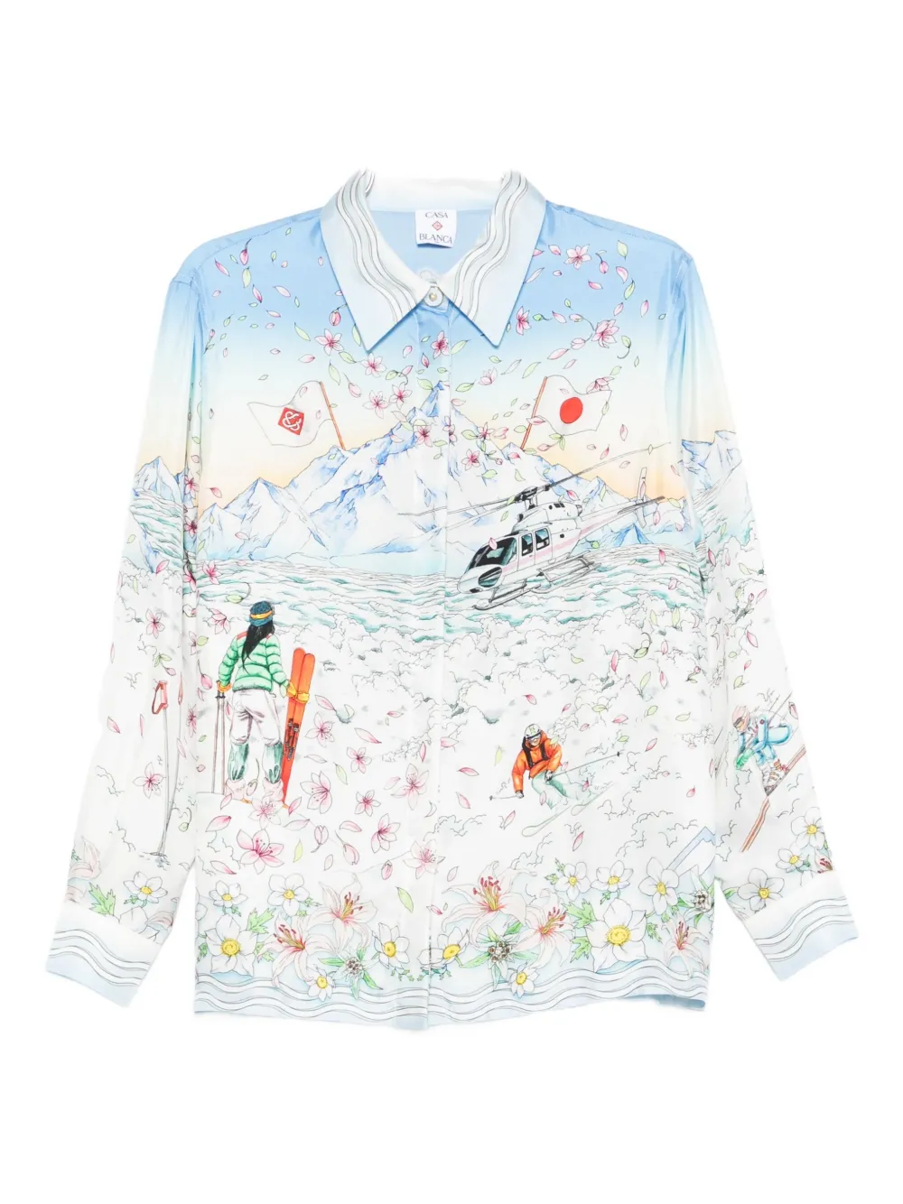 Рубашка с цветочным принтом и изображением сцены на лыжном курорте CASABLANCA, белый
Рубашка с цветочным принтом и изображением сцены на лыжном курорте CASABLANCA, белый