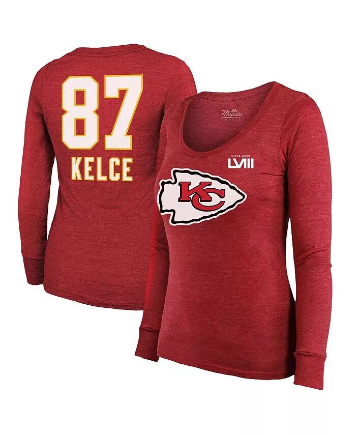 Женские нитки Travis Kelce Red Kansas City Chiefs Super Bowl LVIII Scoop Имя и номер Футболка Tri-Blend с длинными рукавами Majestic, красный
Женские нитки Travis Kelce Red Kansas City Chiefs Super Bowl LVIII Scoop Имя и номер Футболка Tri-Blend с длинными рукавами Majestic, красный