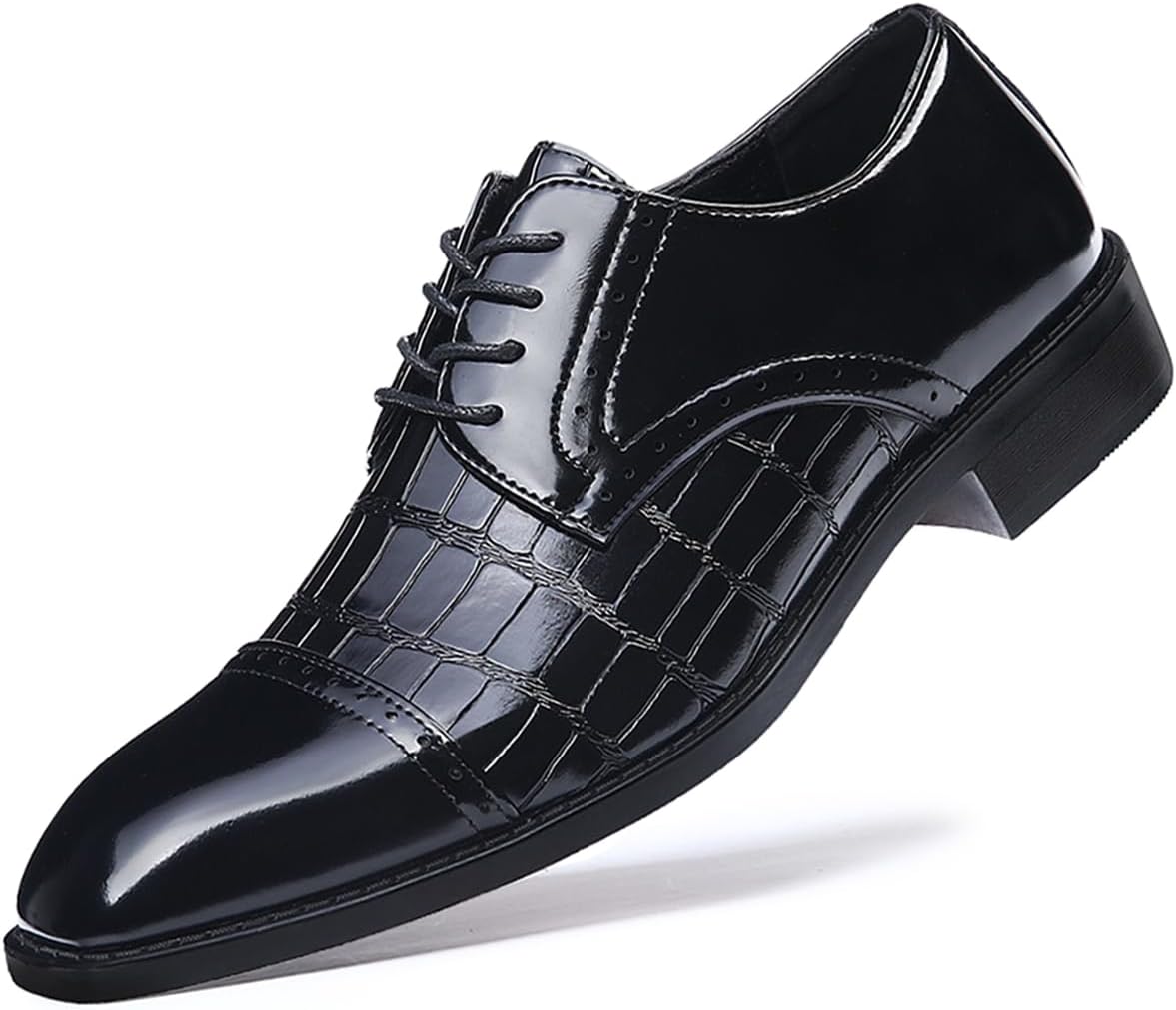 Мужские винтажные офисные туфли из кожи с тиснением под крокодила, деловые повседневные оксфорды/дерби с квадратным носком Haoreya, черный
Мужские винтажные офисные туфли из кожи с тиснением под крокодила, деловые повседневные оксфорды/дерби с квадратным носком Haoreya, черный