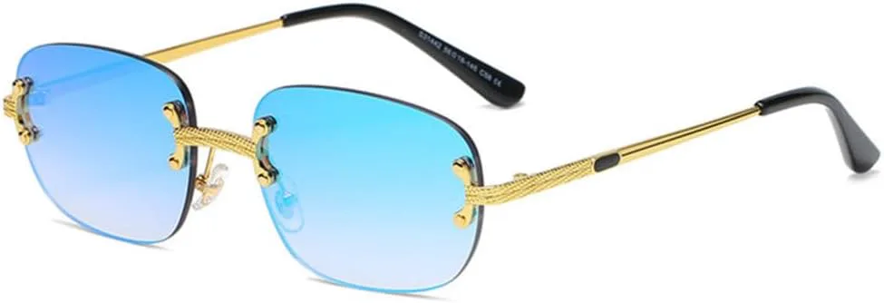 Популярные маленькие прямоугольные солнцезащитные очки в стиле ретро, без оправы, с зеркальным покрытием, защита от УФ-излучения UV400 MUTYNE, Blue Mirror
Популярные маленькие прямоугольные солнцезащитные очки в стиле ретро, без оправы, с зеркальным покрытием, защита от УФ-излучения UV400 MUTYNE, Blue Mirror