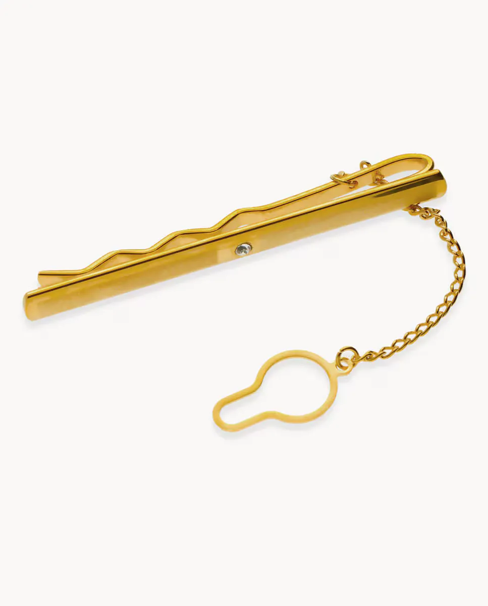 Мужской галстук из позолоченного металла и белого циркония OKsilver
Мужской галстук из позолоченного металла и белого циркония OKsilver