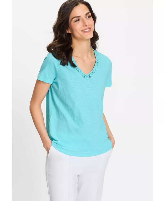 Женская футболка с вышивкой на шее Olsen, синий
Женская футболка с вышивкой на шее Olsen, синий