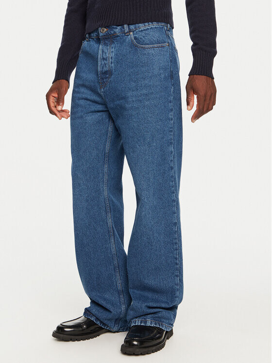 Джинсы большого кроя Ami Paris, синий 
Джинсы большого кроя Ami Paris, синий