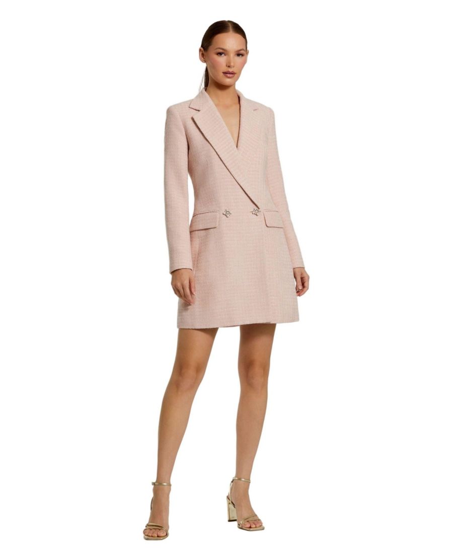 Женское мини-платье-блейзер с длинными рукавами из букле Mac Duggal, Blush
Женское мини-платье-блейзер с длинными рукавами из букле Mac Duggal, Blush