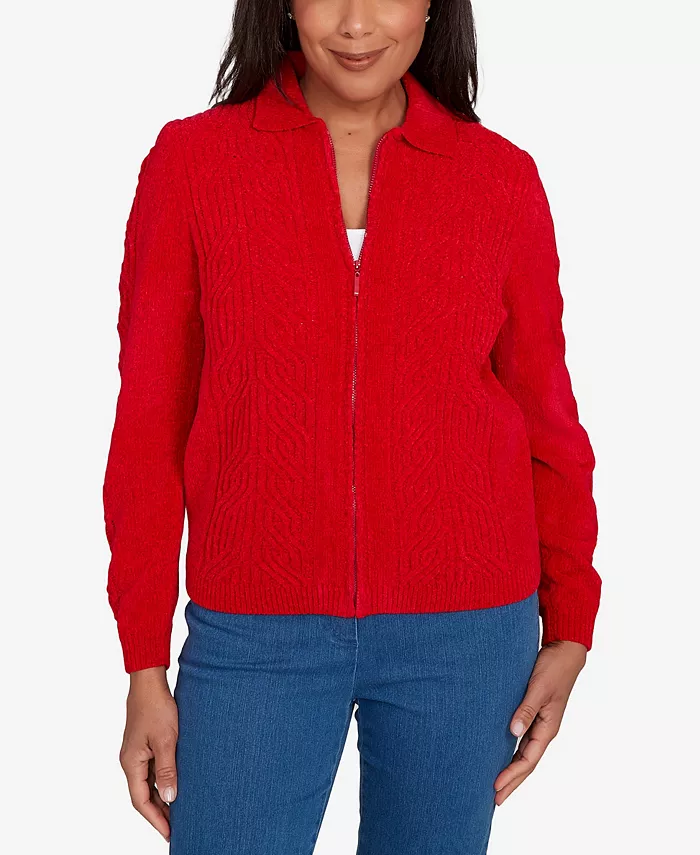 Маленький кардиган из шенилла с застежкой-молнией спереди Alfred Dunner, красный
Маленький кардиган из шенилла с застежкой-молнией спереди Alfred Dunner, красный