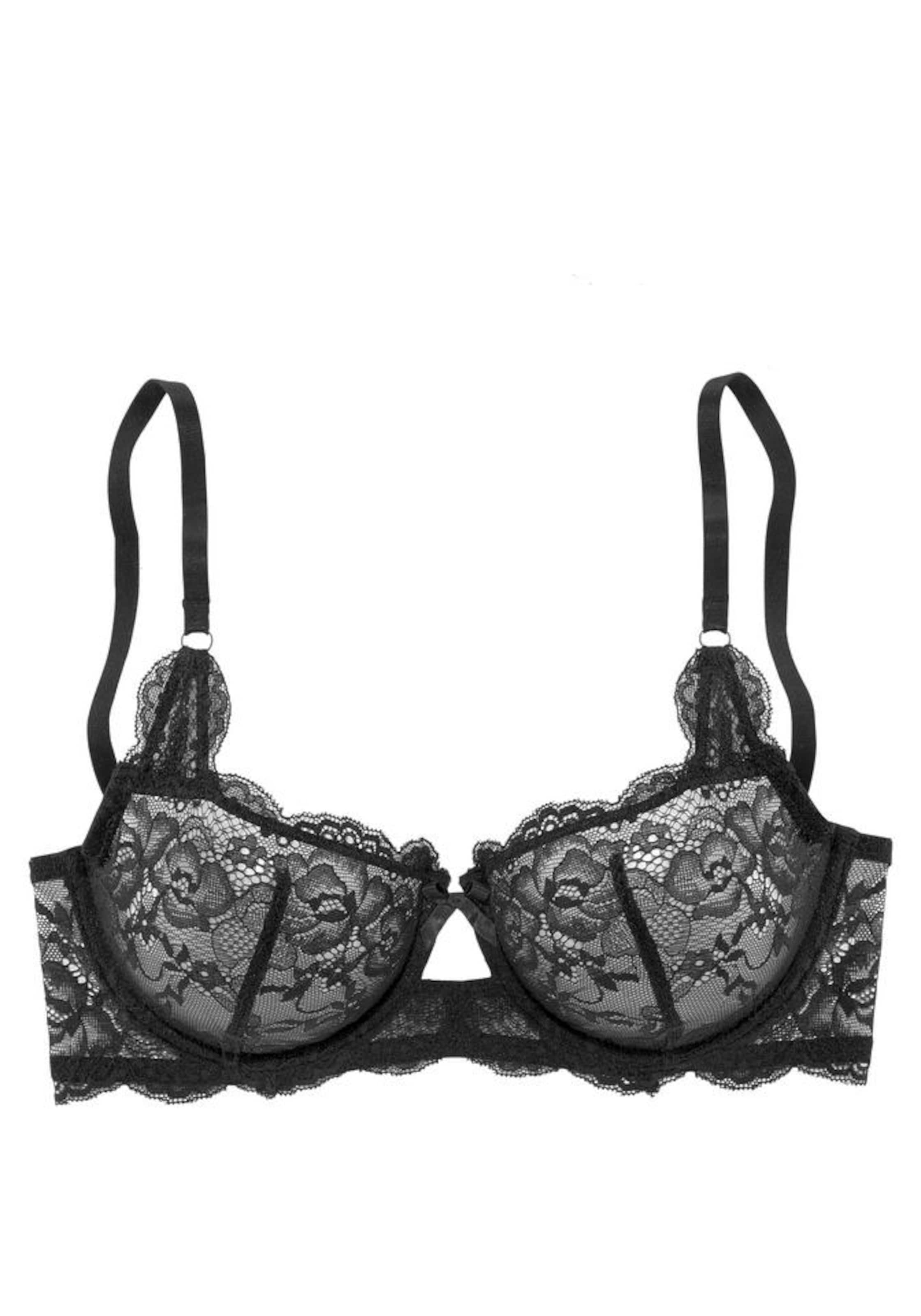 LASCANA Бюстгальтер балконет в черном цвете
LASCANA Бюстгальтер балконет в черном цвете