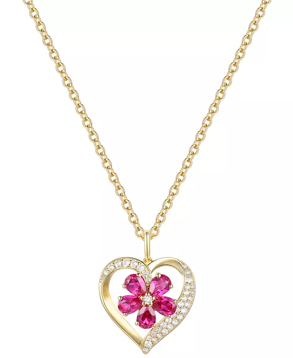 Ожерелье с подвеской в форме сердца из выращенных в лаборатории рубинов (1 карат tw) и выращенных в лаборатории белых сапфиров (1/20 карата tw) длиной 18 дюймов из 14-каратного золота на стерлинговом серебре Macy'S, ruby
Ожерелье с подвеской в форме сердца из выращенных в лаборатории рубинов (1 карат tw) и выращенных в лаборатории белых сапфиров (1/20 карата tw) длиной 18 дюймов из 14-каратного золота на стерлинговом серебре Macy'S, ruby
