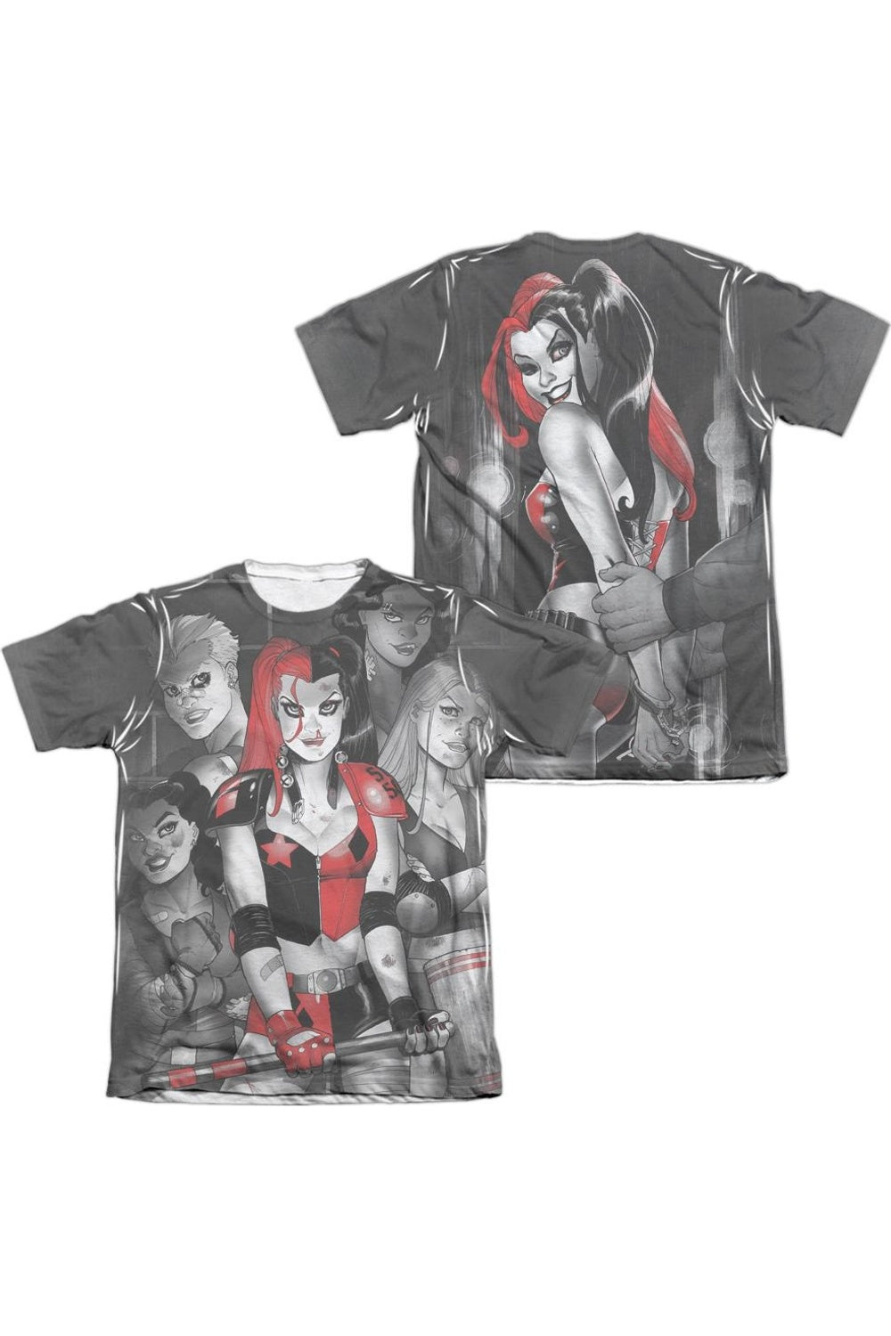 Футболка с коротким рукавом Batman Bad Girls (принт спереди/сзади) для взрослых из полиэстера/хлопка Gildan, белый 
Футболка с коротким рукавом Batman Bad Girls (принт спереди/сзади) для взрослых из полиэстера/хлопка Gildan, белый