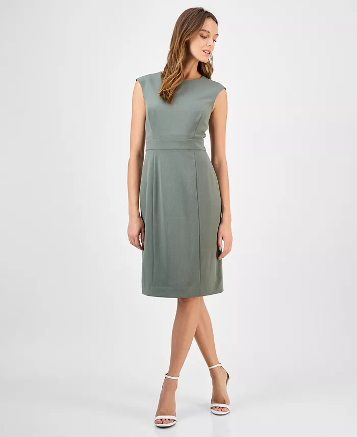 Женское платье-футляр без рукавов с круглым вырезом, Regular & Petite Kasper, зеленый 
Женское платье-футляр без рукавов с круглым вырезом, Regular & Petite Kasper, зеленый