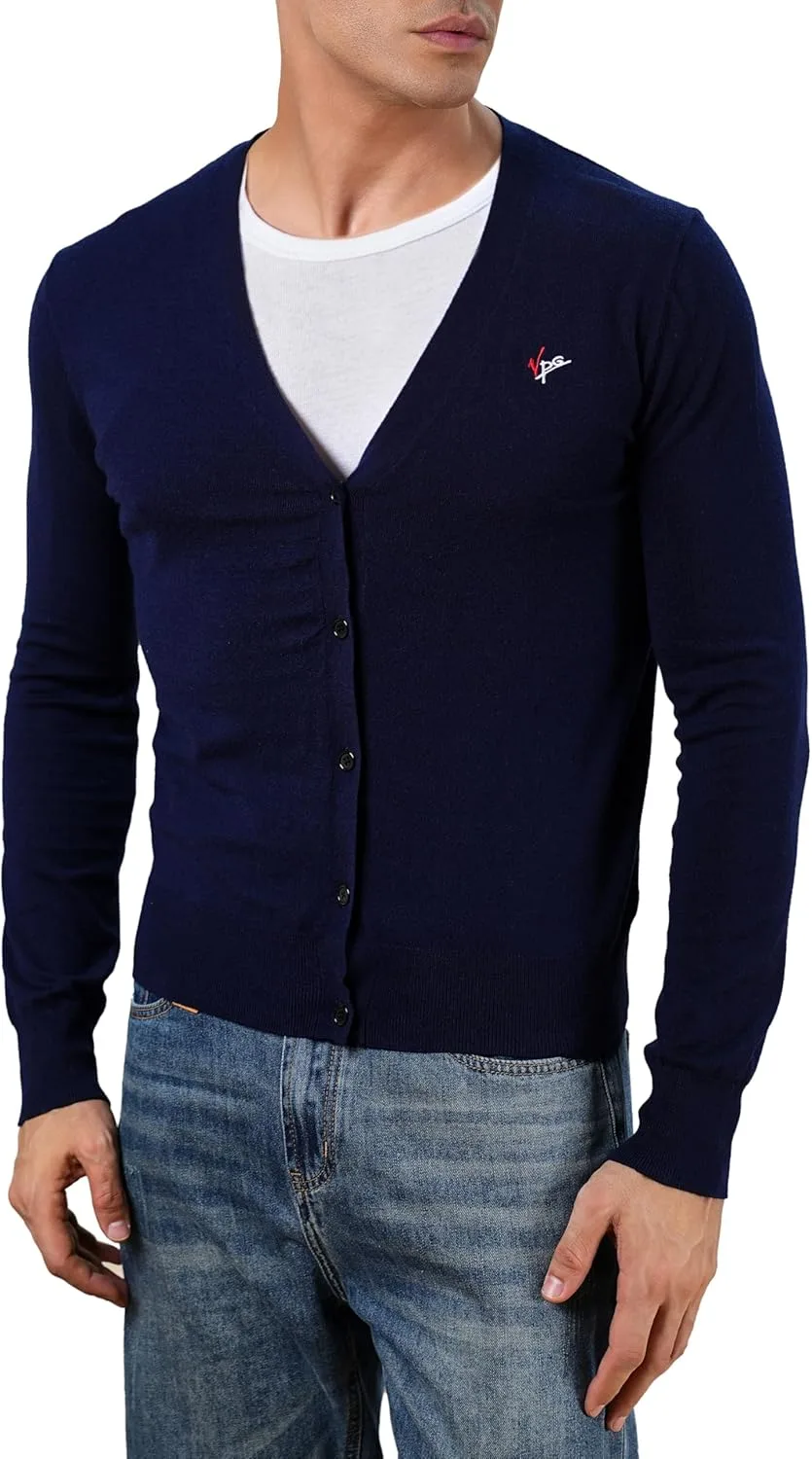 Мужской кардиган VPG, V-образный вырез, длинный рукав, легкий
Мужской кардиган VPG, V-образный вырез, длинный рукав, легкий
