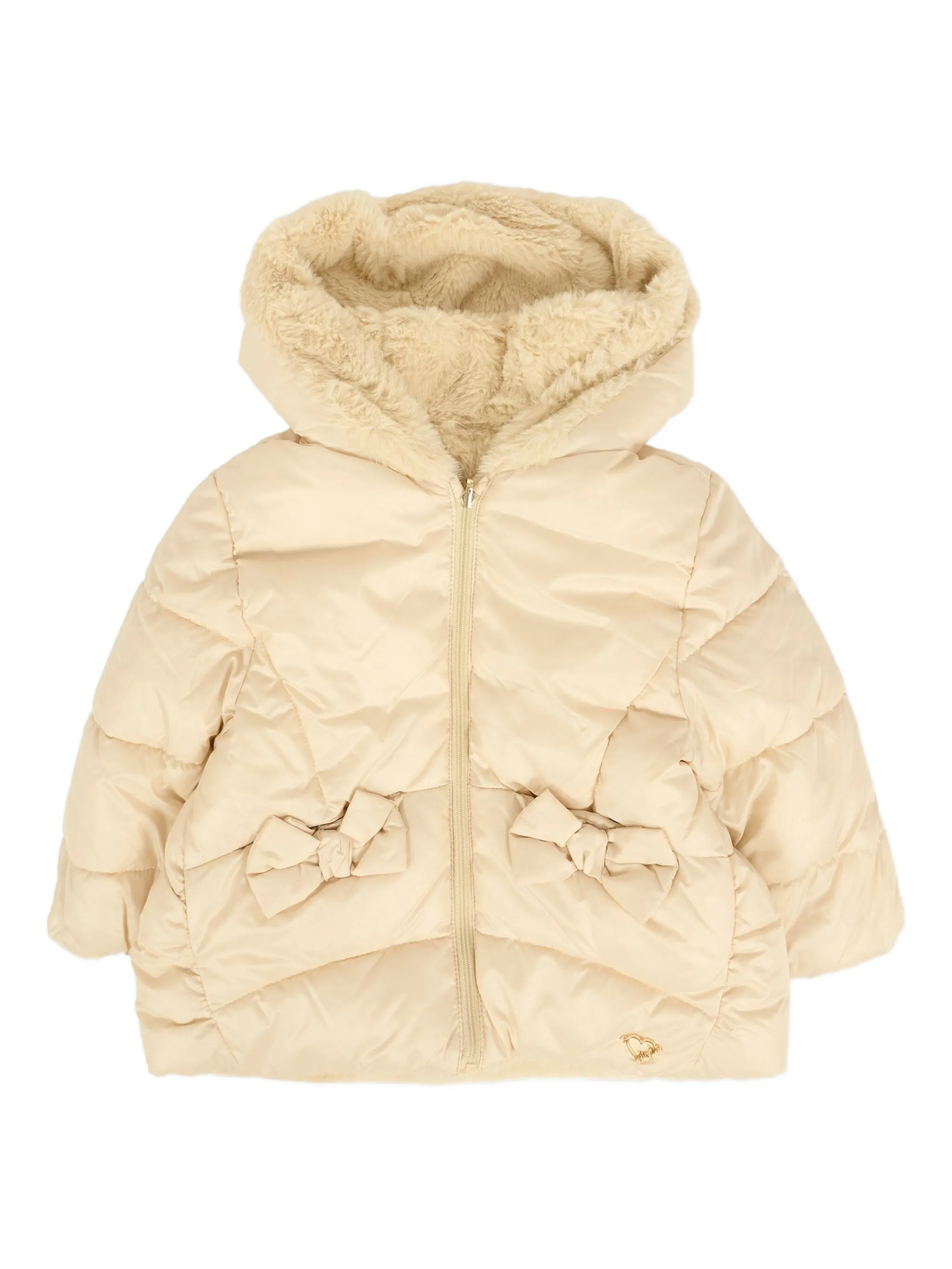 Стеганый пуховик с бантом Mayoral, бежевый
Стеганый пуховик с бантом Mayoral, бежевый