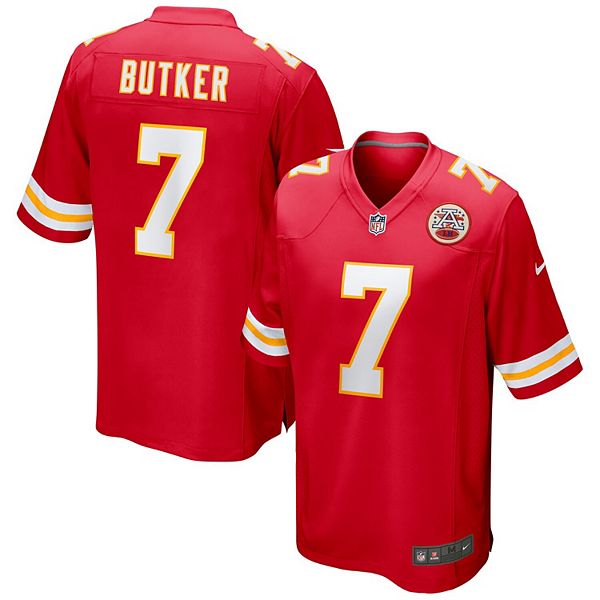Мужская игровая футболка Harrison Butker Kansas City Chiefs красная Nike
Мужская игровая футболка Harrison Butker Kansas City Chiefs красная Nike