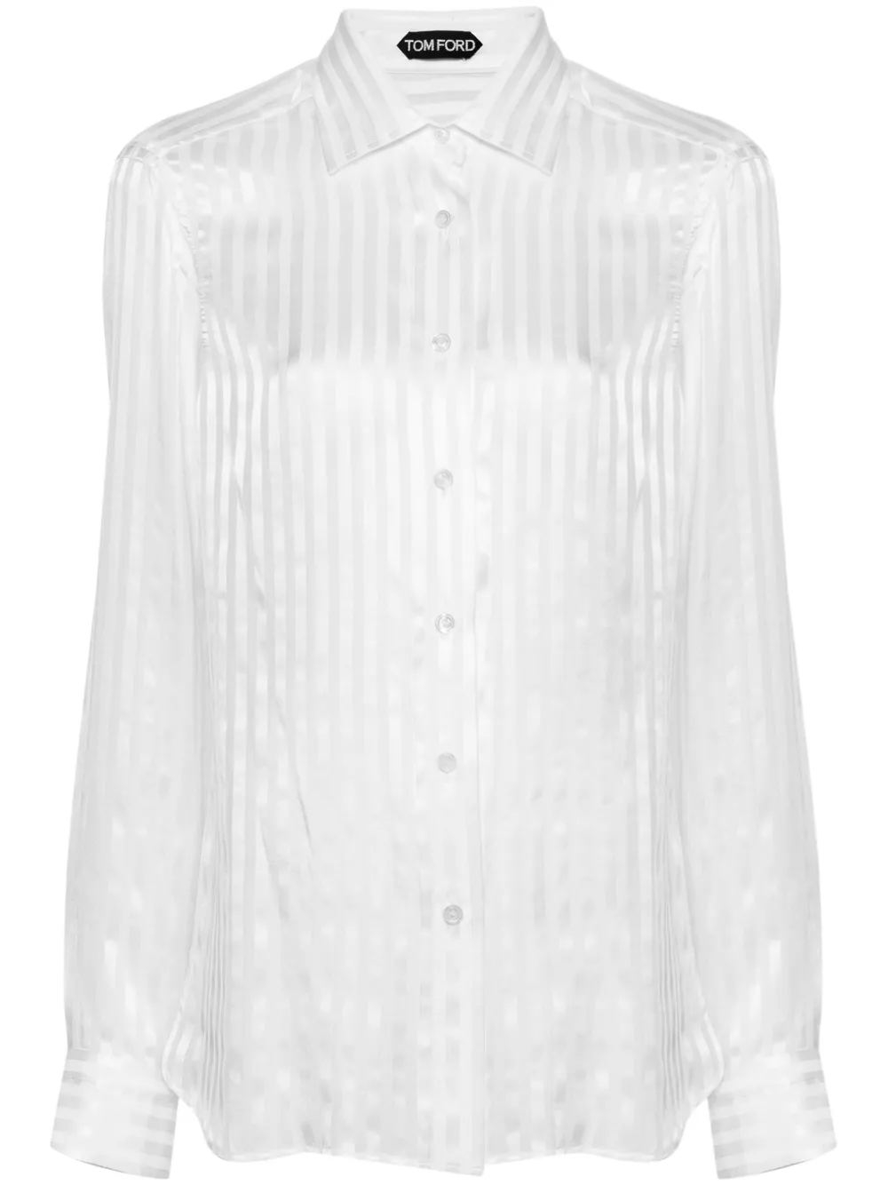 Шелковая рубашка в полоску TOM FORD, белый 
Шелковая рубашка в полоску TOM FORD, белый