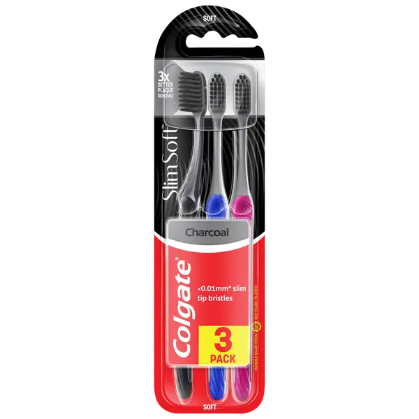 Тонкая мягкая зубная щетка, 3 шт./1 упаковка. Colgate Slim soft charcoal
Тонкая мягкая зубная щетка, 3 шт./1 упаковка. Colgate Slim soft charcoal