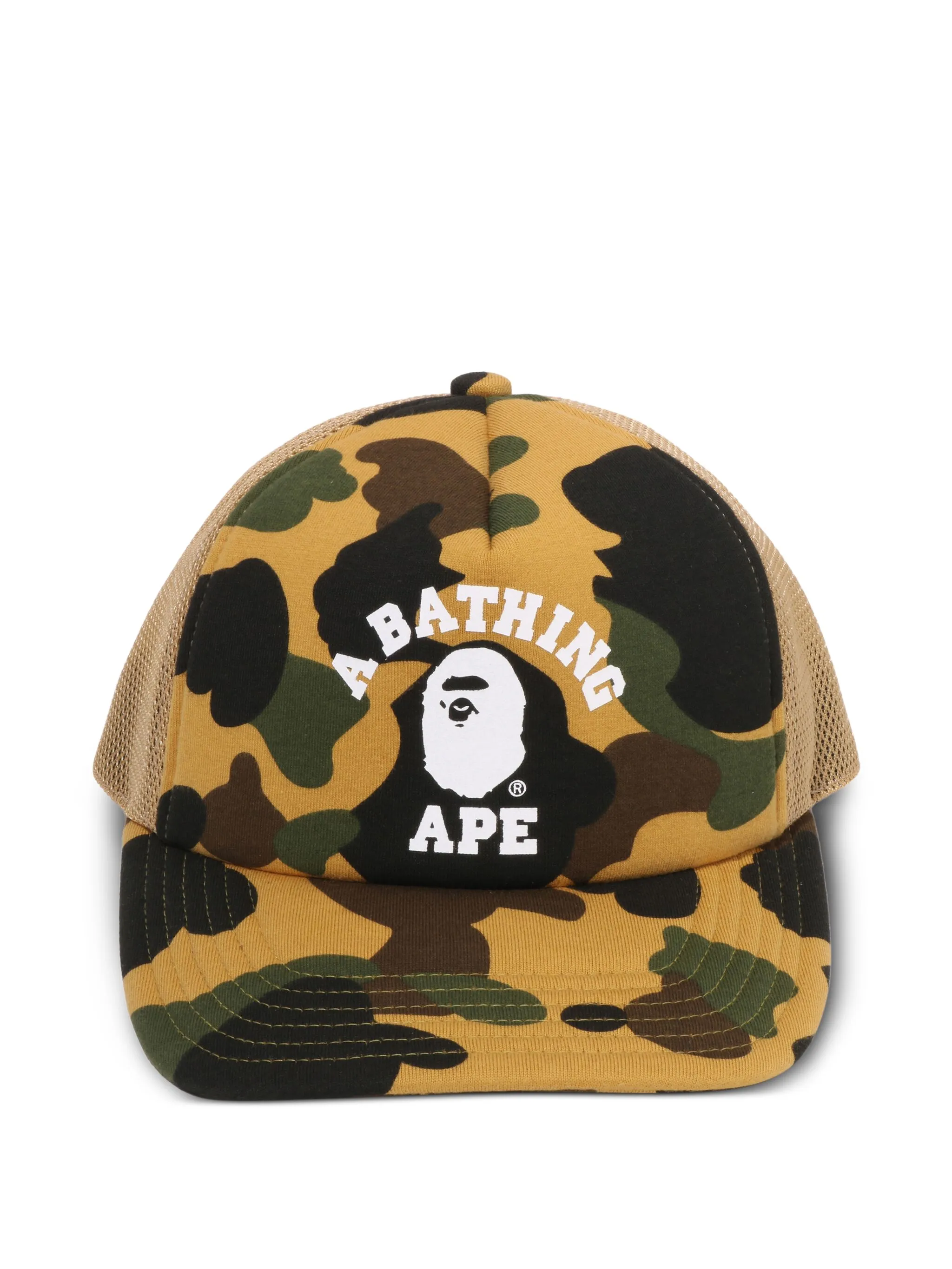 Кепка с сетчатой вставкой и камуфляжным принтом A Bathing Ape, желтый
Кепка с сетчатой вставкой и камуфляжным принтом A Bathing Ape, желтый