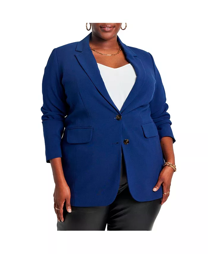Плюс Размер 365 Полуэластичный Блейзер на двух пуговицах ELOQUII, синий
Плюс Размер 365 Полуэластичный Блейзер на двух пуговицах ELOQUII, синий